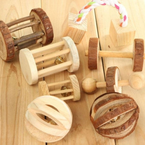 Natural Wooden Pine Dumbells