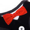 Tuxedo Pet Collar with Red Bow